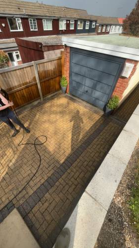 Driveway after jet washing